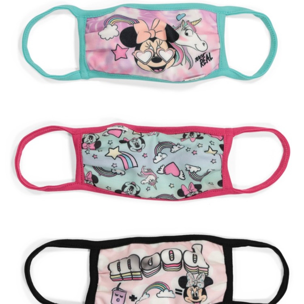 NWT Kids 3pk Minnie Face Masks